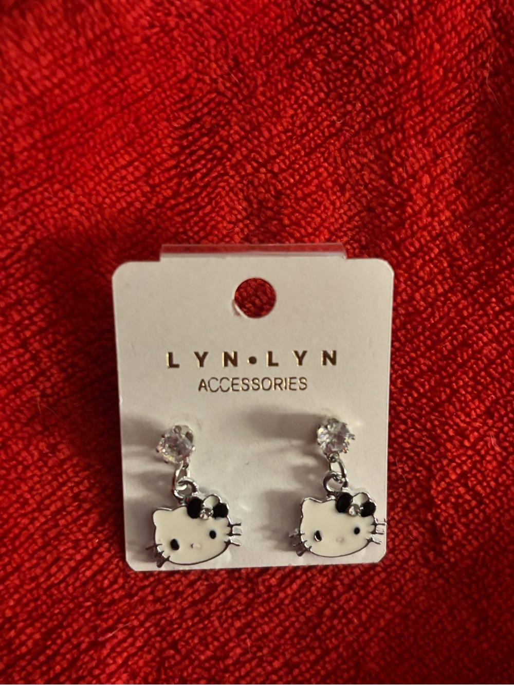 White Hello Kitty Dangle Earrings